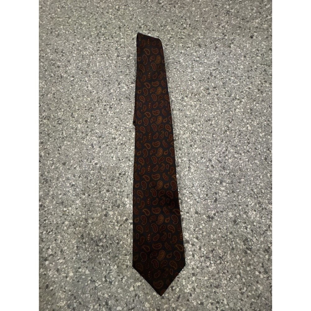 Brooks Brothers Silk Necktie Paisley Pattern Blue Red Gold Makers